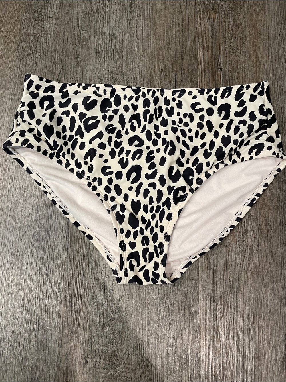 Kona Sol Women’s Leopard Print High Waist Bathing Suit Bottoms